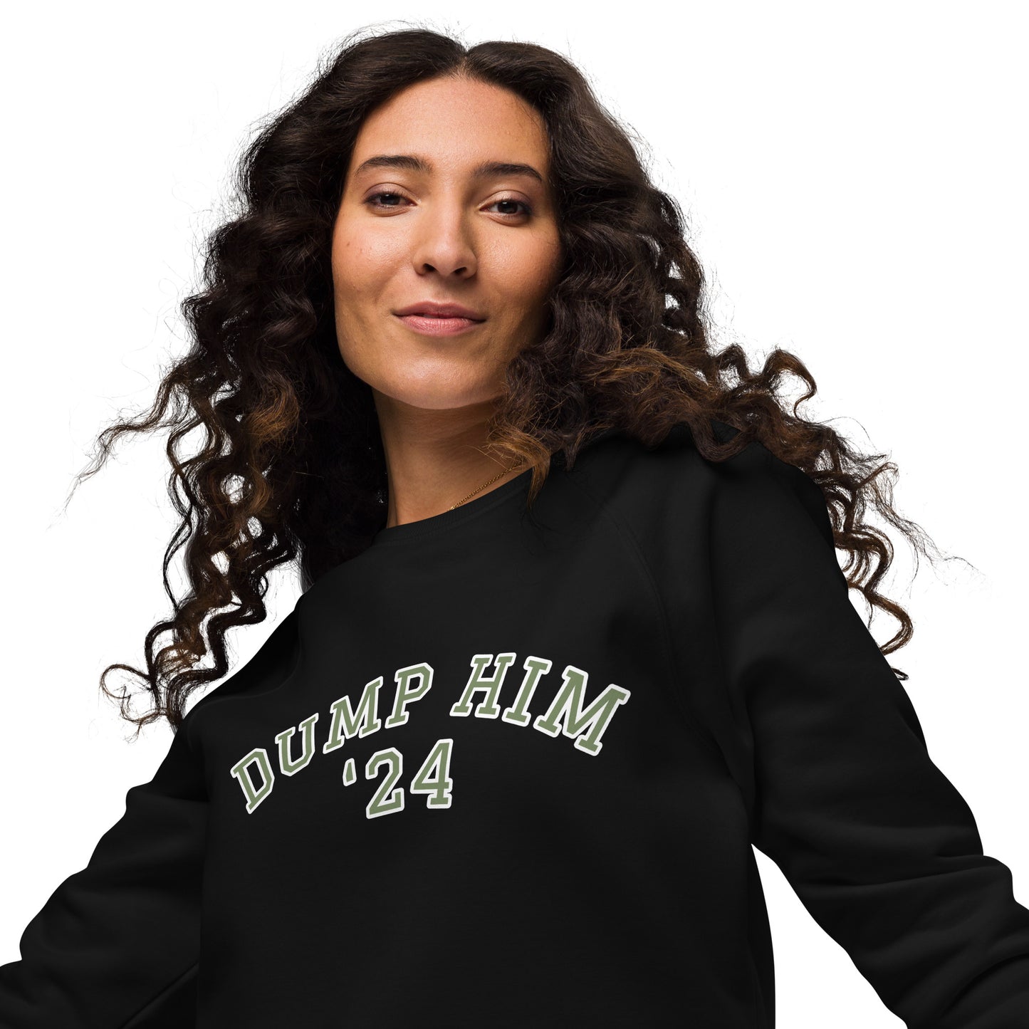 Dump Him '24 Unisex organic raglan sweatshirt